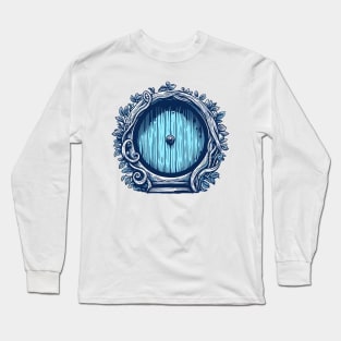 A Blue Round Door - Halfling Home - Fantasy Long Sleeve T-Shirt